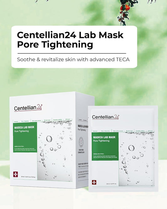 Centellian 24 Valentines Day Gifts Madeca Mask (Pore Tightening, 20Pcs) Face Sheet Mask For Pore Minimizing & Sebum Control. Teca, Centella Asiatica, Niacinamide. Korean Skin Care By Dongkook