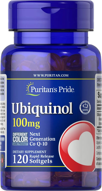 Puritan's Pride Ubiquinol 100mg, Supports Heart Health,120 Softgels