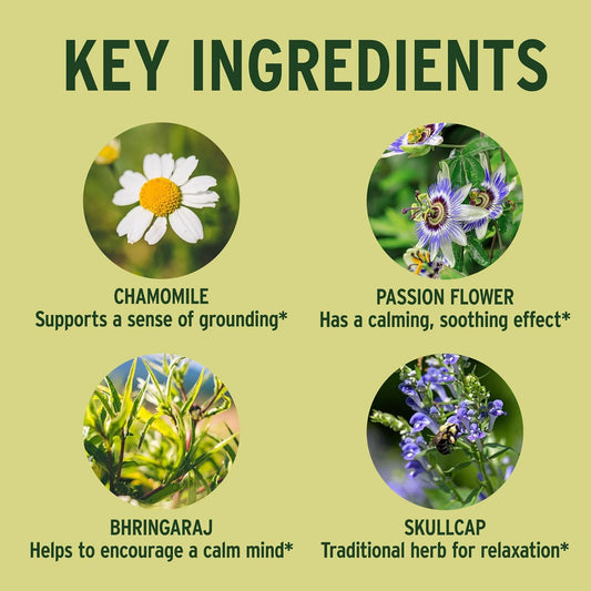 Banyan Botanicals Tranquil Mind – Organic Supplement With Guduchi, Gotu Kola & Skullcap – Supports Occasional Anxiousness & Promotes A Sense Of Calm * – 90 Tablets – Non-Gmo Sustainably Sourced Vegan