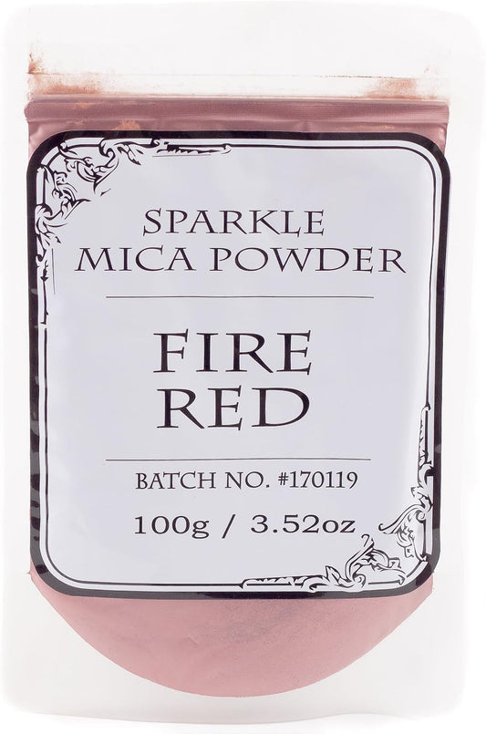 Mystic Moments Fire Red Sparkle Mica 100G