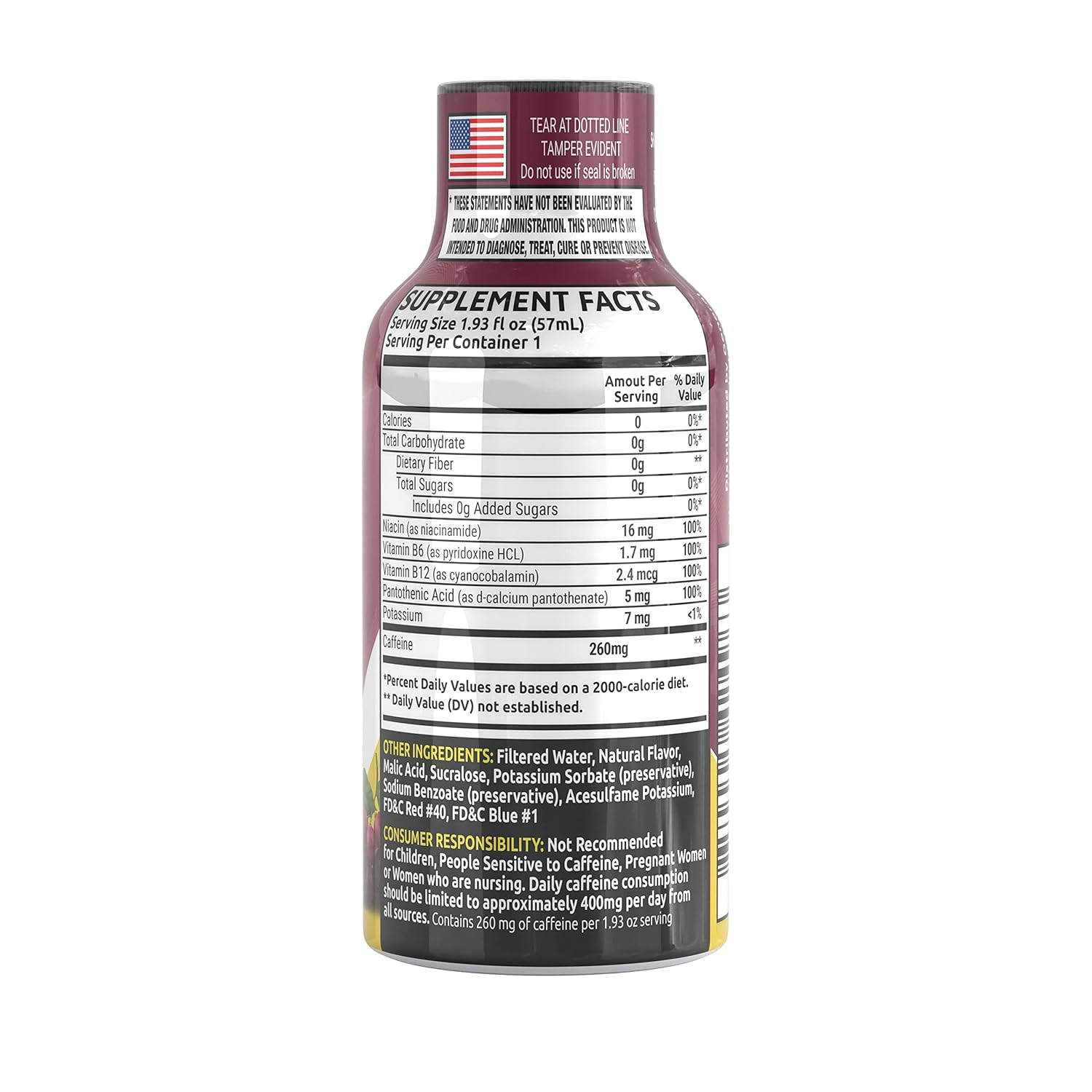 Grade A Quality Shots, Grape Flavor, Up to 7+ Hours of Energy, 1.93 Fl Oz, 12 Count : Health & Household