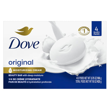 Dove Beauty Bar Soap Original 24 Count For Soft, Smooth Skin, With 1/4 Moisturizing Cream 3.75 Oz