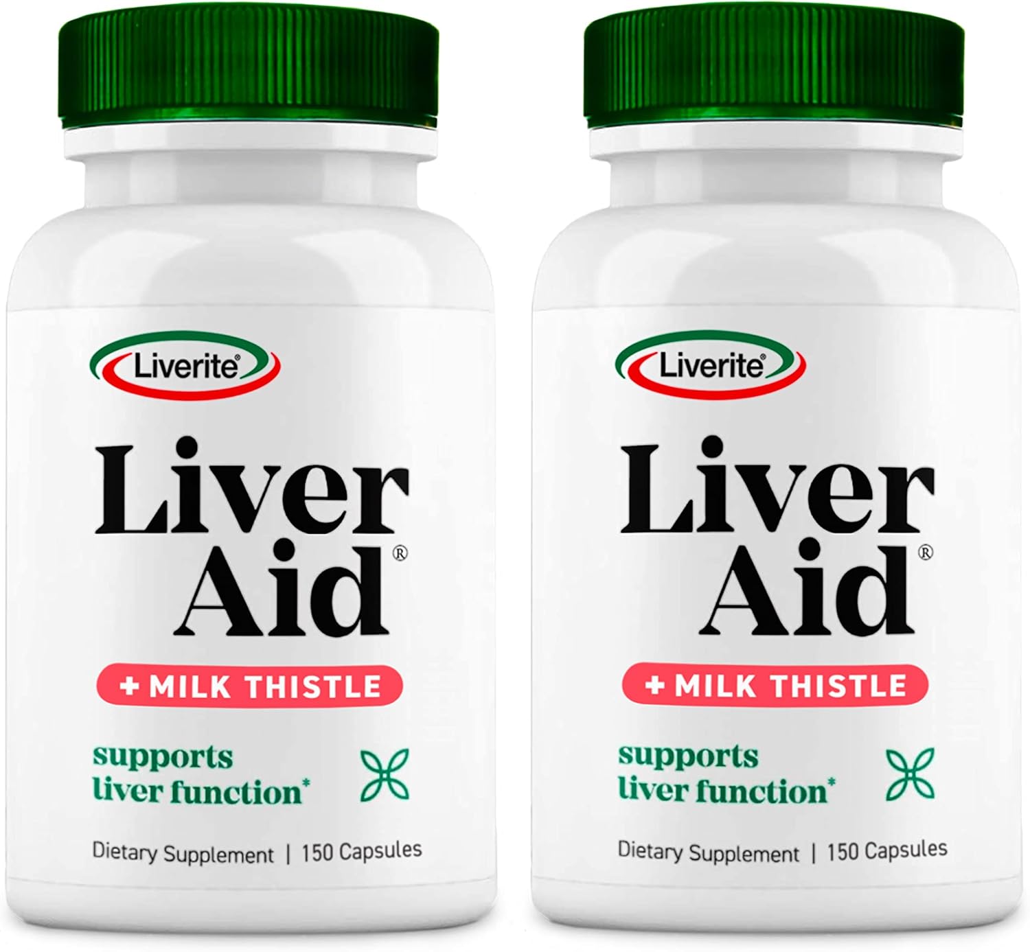 Liverite Liver Aid With Milk Thistle 2-Pack 150 Capsules (Total 300), Liver Support, Liver Cleanse, Liver Care, Improves Energy