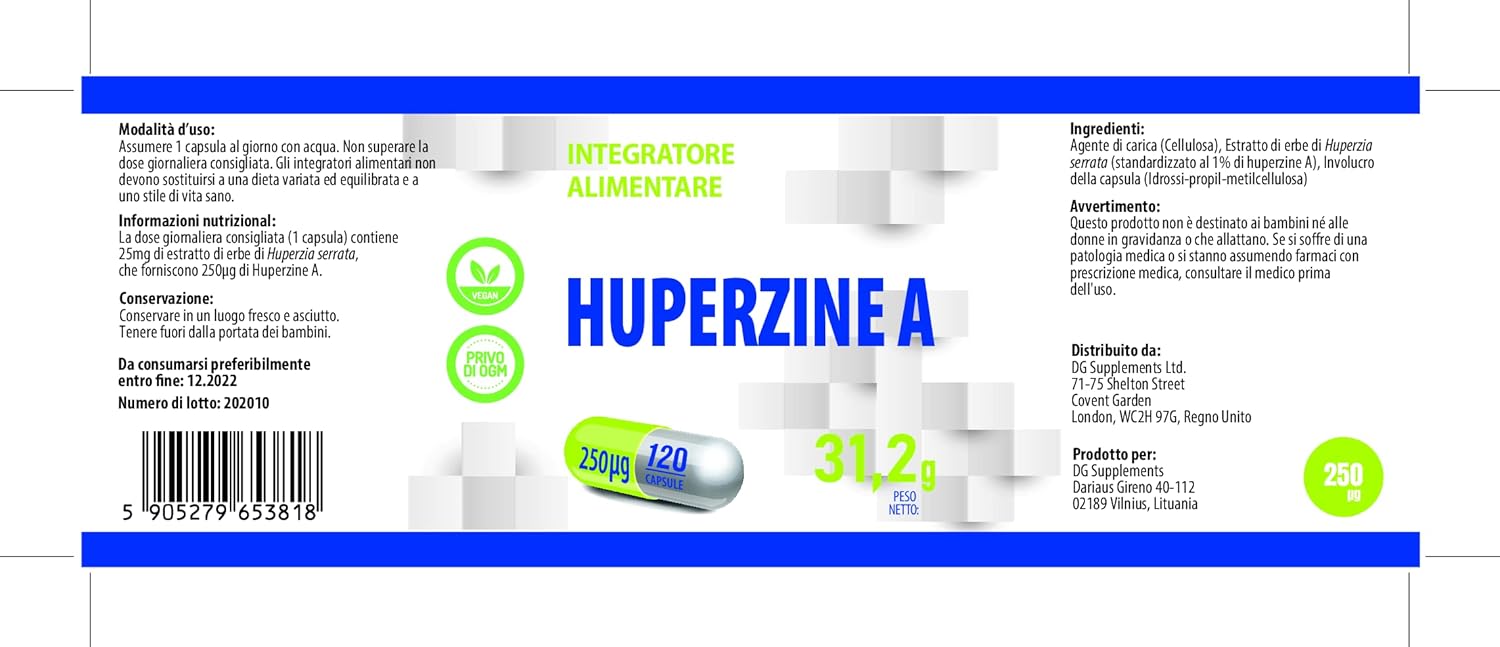 Hepatica Huperzine A 250Mcg – 120 Vegan Capsules | High-Strength Memory, Focus & Cognitive Support | 3Rd Party Lab Tested