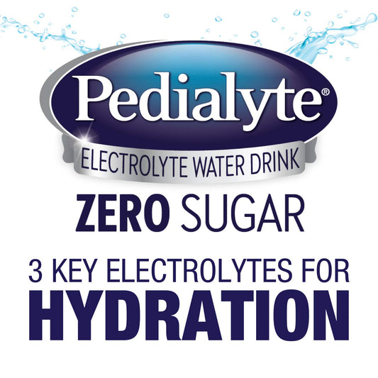 Pedialyte Electrolyte Water With Zero Sugar, Hydration With 3 Key Electrolytes & Zinc For Immune Support, Berry Frost, 33.8 Fl Oz (Pack Of 4)