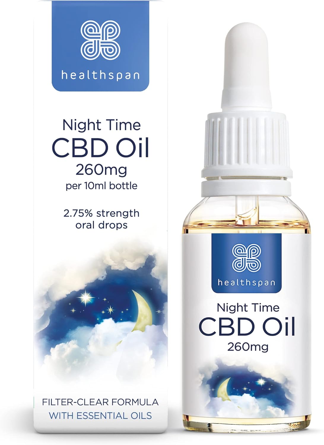 Healthspan 260Mg Night Time Cbd Oil Drops | With Chamomile, Hops, Lavender And Lemon Balm | Vegan