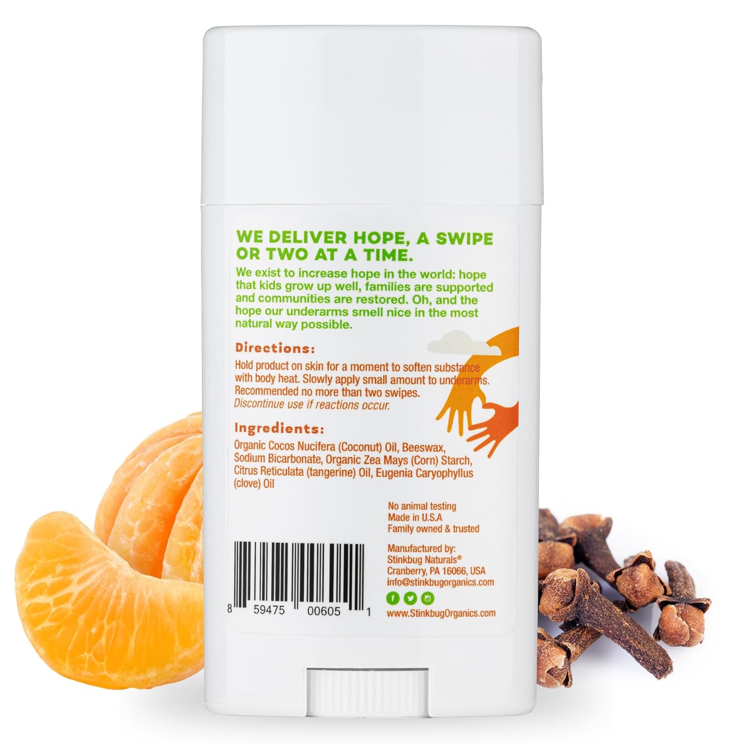 Stinkbug Naturalstangerine Spice Natural Deodorant Aluminum Free No Parabans, 2.1 Oz