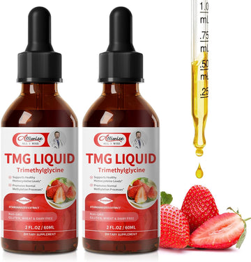 Tmg Liquid Drops 1000Mg - Trimethylglycine Supplement For Methylation Support, Healthy Homocysteine Levels & Cardiovascular Health - Enhanced With B Vitamins & Herbal Blend - 2 Fl Oz