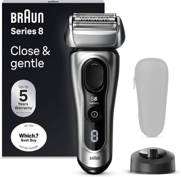 Braun Series 8 Electric Shaver For Men, 4+1 Shaving Elements & Precision Long Hair Trimmer, Charging Stand, Wet & Dry Electric Razor With 60 Minute Runtime, 8517S, Silver, Rated Which Best Buy
