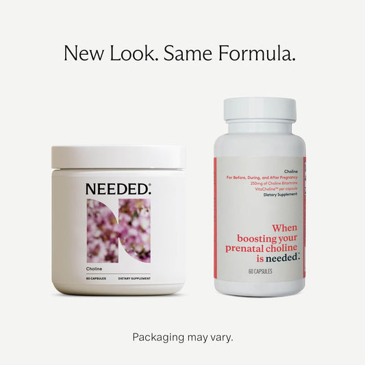 Needed. Prenatal Choline - Optimal Prenatal Choline Add On, 250Mg Talc-Free Filler, Heavy Metals Free, Brain Development In Utero/Early Life, With Vitacholine, Non-Gmo, Allergen Free 60 Capsules