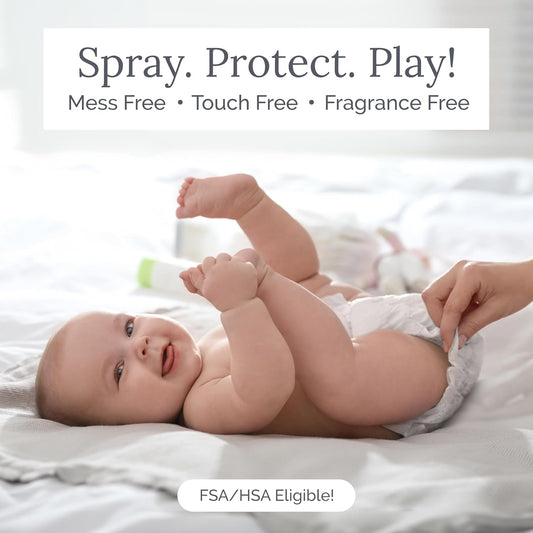 Natemia Baby Diaper Rash Spray - 25% Zinc Oxide Diaper Cream Formula, Touch Free Protectant With Shea Butter, Aloe Vera, Jojoba Seed Oil, Spray On Diaper Rash Cream, Diaper Cream Spray, 3 Oz