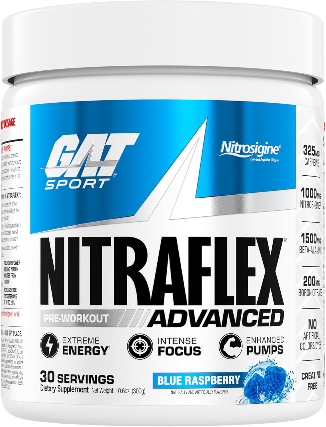 Gat Sport Nitraflex Advanced Pre-Workout Powder, Increases Blood Flow, Boosts Strength And Energy, Improves Exercise Performance, Creatine-Free (Watermelon, 30 Servings)