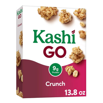 Kashi GO Cold Breakfast Cereal, Vegetarian Protein, Fiber Cereal, Crunch, 13.8oz Box (1 Box)