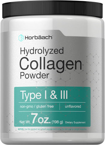 Horbäach Hydrolyzed Collagen Peptides 7oz | Type I and III | Multi Collagen Powder | Keto & Paleo Friendly | Unflavored & Gluten Free