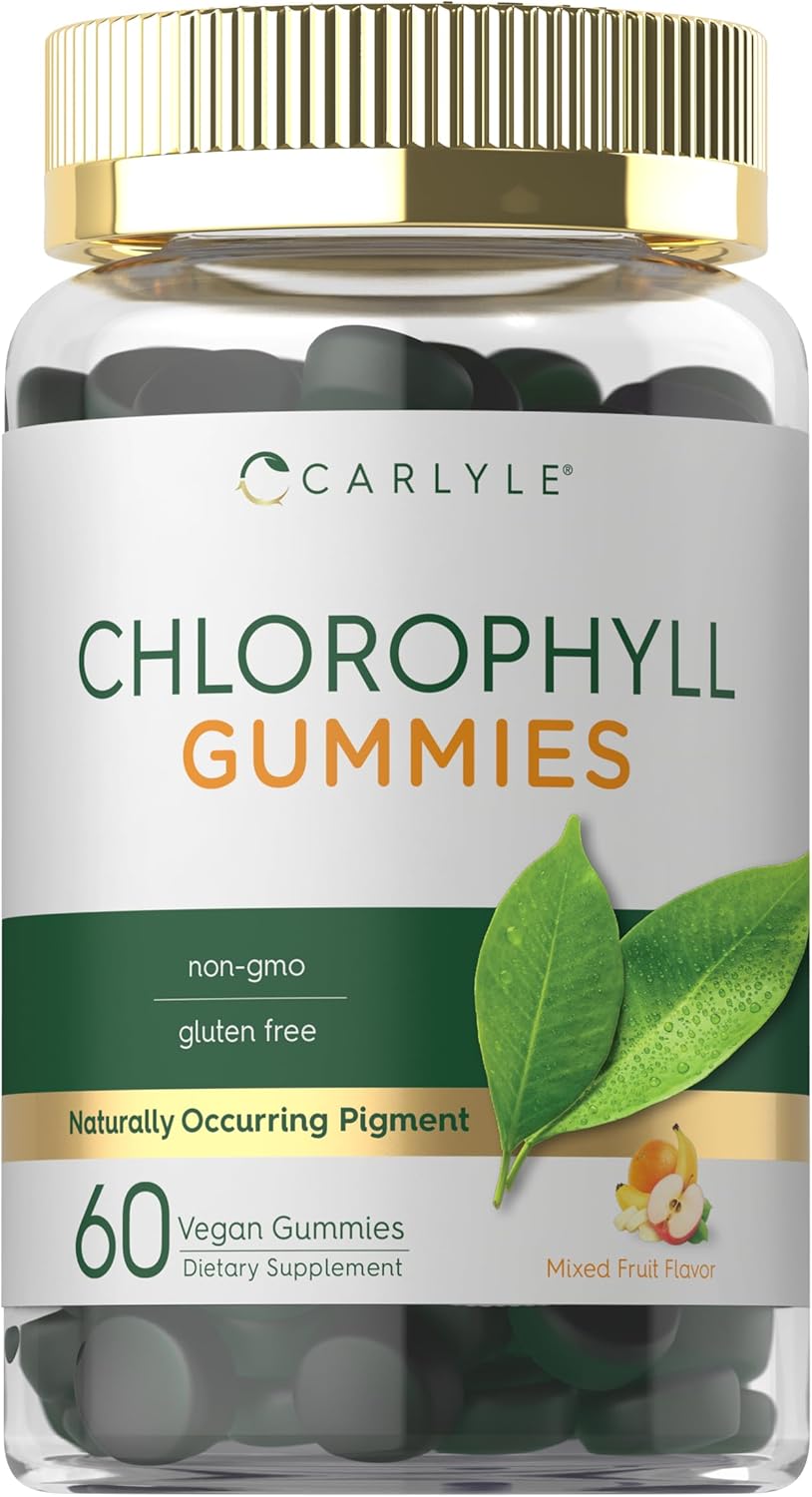 Carlyle Chlorophyll Gummies | 60 Count | Mixed Fruit Flavor | Complex Vegan Supplement | Non-Gmo & Gluten Free