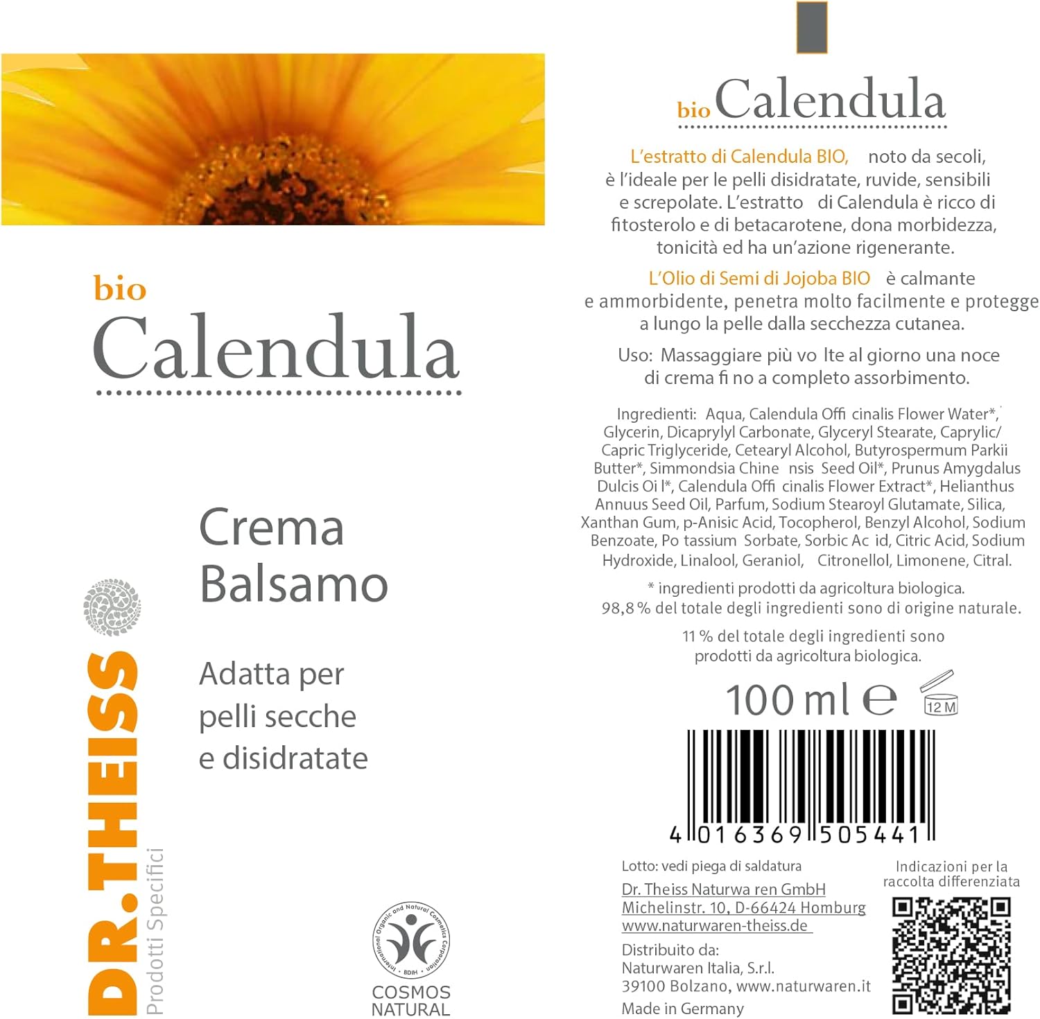 Dr Theiss Bio Calendula Cream Conditioner 100Ml