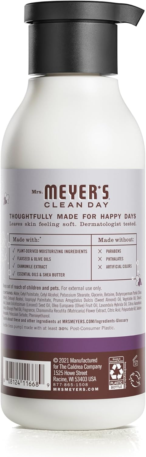 Mrs. Meyer'S Clean Day Body Lotion, Long-Lasting, Non-Greasy Moisturizer, Cruelty Free Formula, Lavender Scent, 15.5 Oz