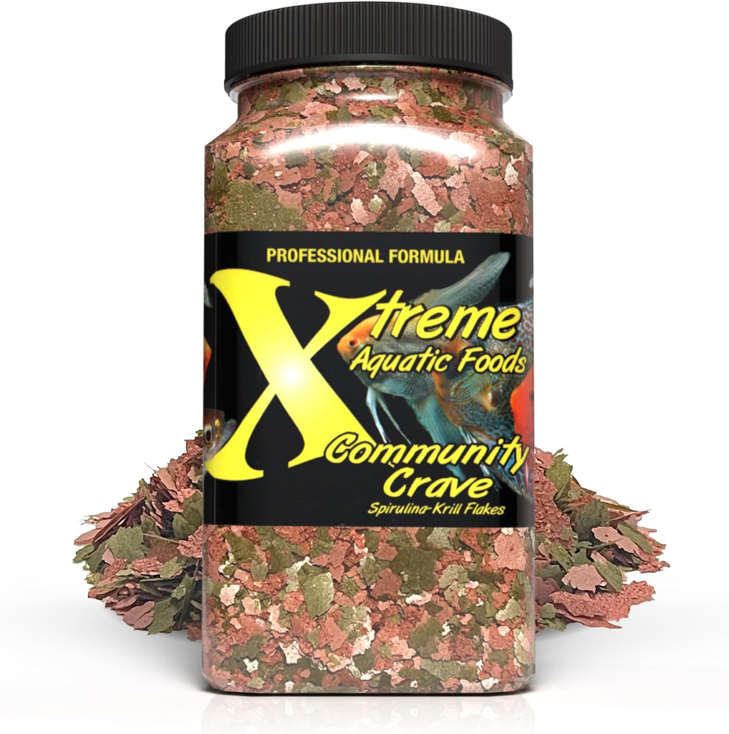 Xtreme Community Crave Flake - Krill & Spirulina Blend for Vibrant Colors, Immune Support and Digestive Health, Tropical & Freshwater Fish Nutrition – Premium Community Aquarium Food (8oz)