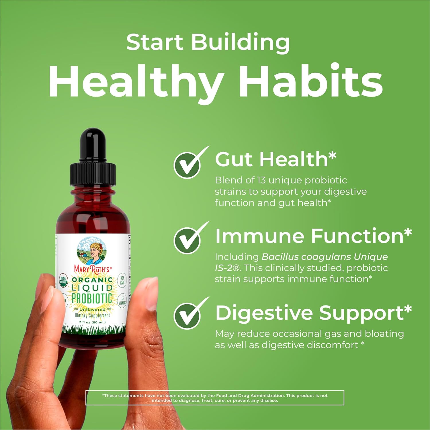Maryruth Organics Usda Organic Liquid Probiotic | Digestive Health | Probiotics For Women, Men, Kids | Acidophilus Probiotic | Vegan | Travel Friendly | 20 Servings