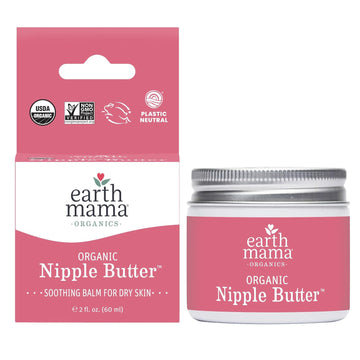 Earth Mama Organic Nipple Butter™ | Nipple Cream Safe For Breastfeeding | Postpartum Essentials For Nursing | Non Lanolin Nipple Cream, 2 Fl Oz (2-Pk)