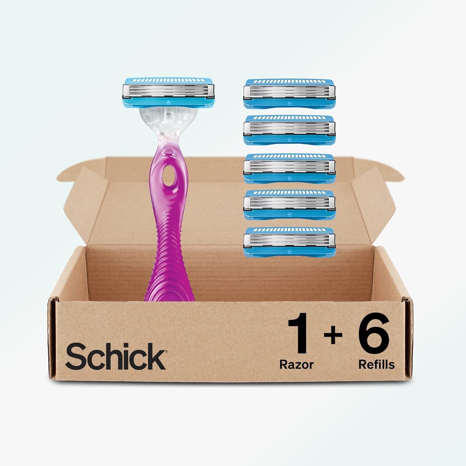 Schick Hydro Silk 3 razors for Women With 6 Razor Blades Refills