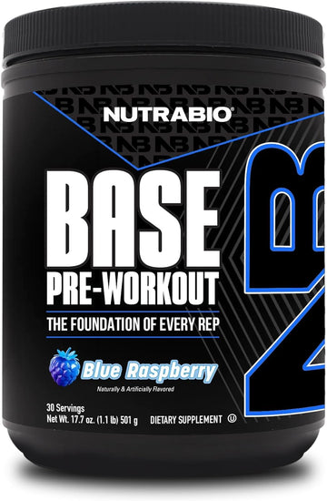 Nutrabio Base Pre-Workout Powder 200Mg Caffeine, Sustained Energy, Focus, Endurance, Pump, Sugar Free, Clean Preworkout For Men And Women - Beta Alanine, L-Tyrosine, 30 Servings - Lemon Lime