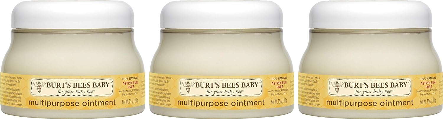 Burt's Bees Baby 100% Natural Origin Multipurpose Healing Ointment, Face & Body Baby Ointment, 7.05 Ounce (Pack of 3)