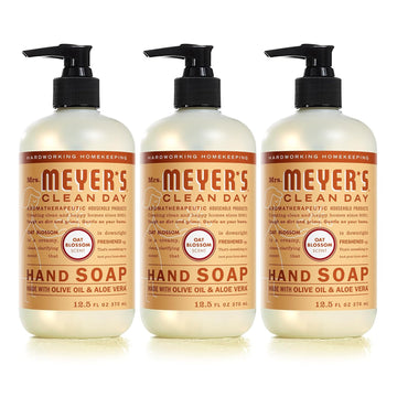 Mrs. Meyer'S Clean Day Hand Lotion For Dry Hands, Non-Greasy Moisturizer Made With Essential Oils, Oat Blossom, 12 Oz Bottles, Pack Of 3