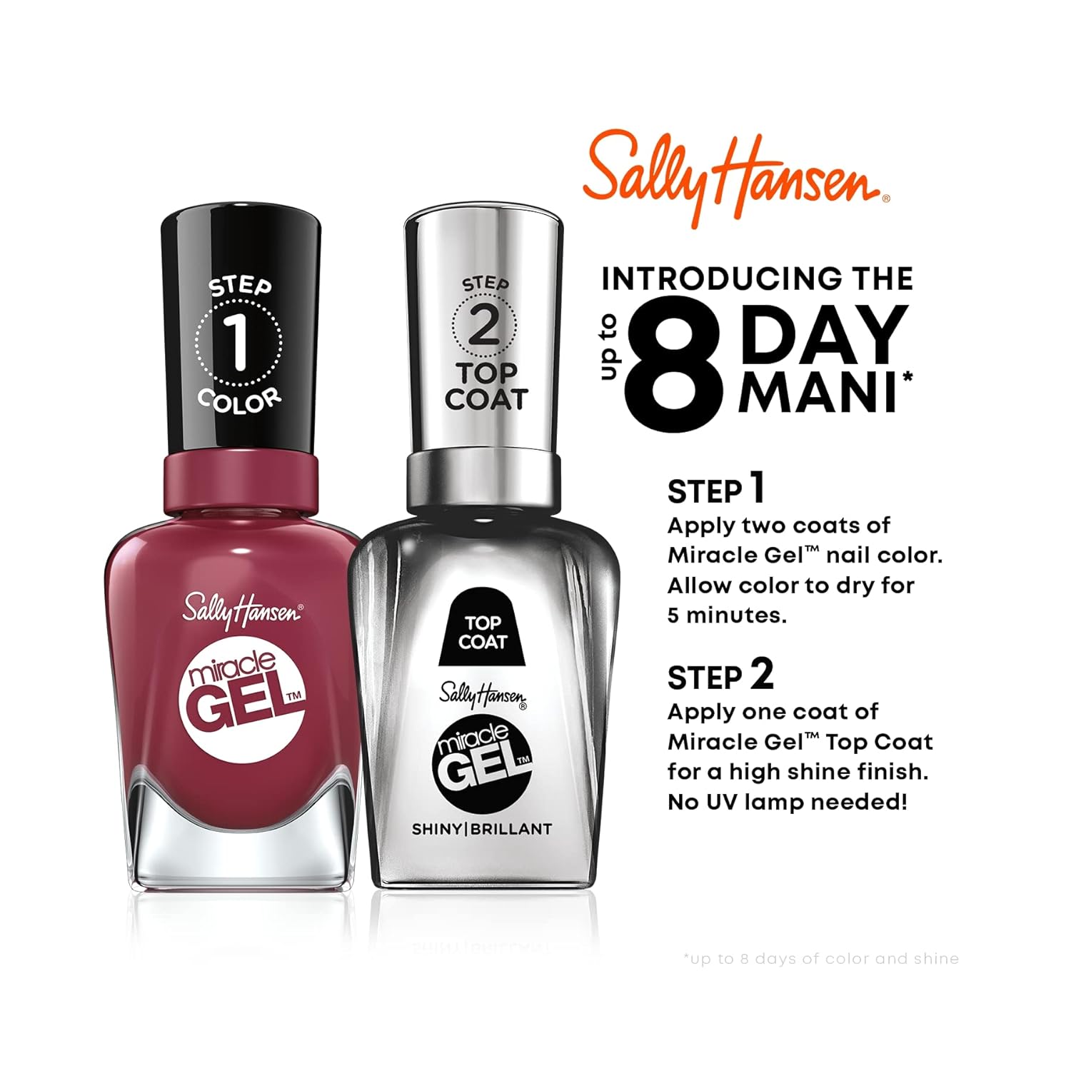 Sally Hansen Miracle Gel™, Travel Seekers Blue Skies Ahead, Long Lasting, Gel-Like Formula, No UV Lamp Needed, Blue Nail Polish : Beauty & Personal Care