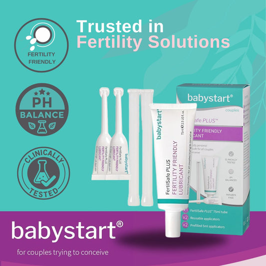 Babystart Fertility Lubricant Duo Pack - Fertilsafe Plus 2X 75- Pre-Filled Lubricating Gel Tube - Natural, Water Based Lubrification, Personal Fertile Friendly Lubricant For Couples Trying For A Baby