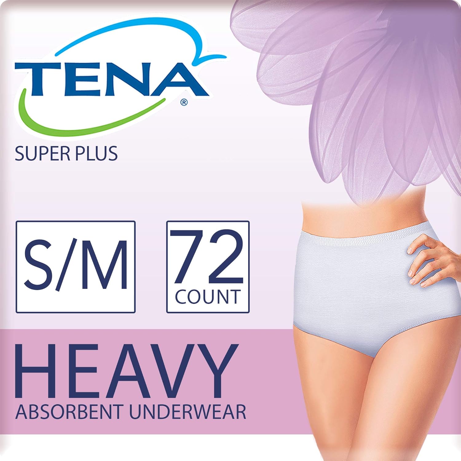 Tena Incontinence & Postpartum Underwear For Women, Super Plus Absorbency - Small/Medium - 56 Count