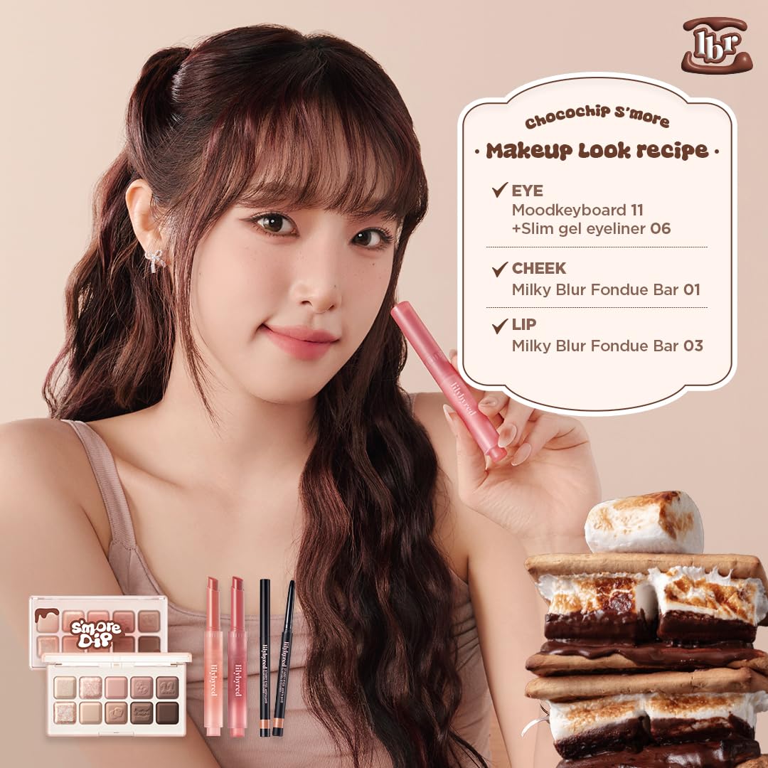 Lilybyred Mood Keyboard Mixtape Edition Eyeshadow Palette (11#Chocolate Chip S'More)| Long-Wearing, Glitter, Clear Watercolor | Palette With Easy Color Matching For All | K-Beauty