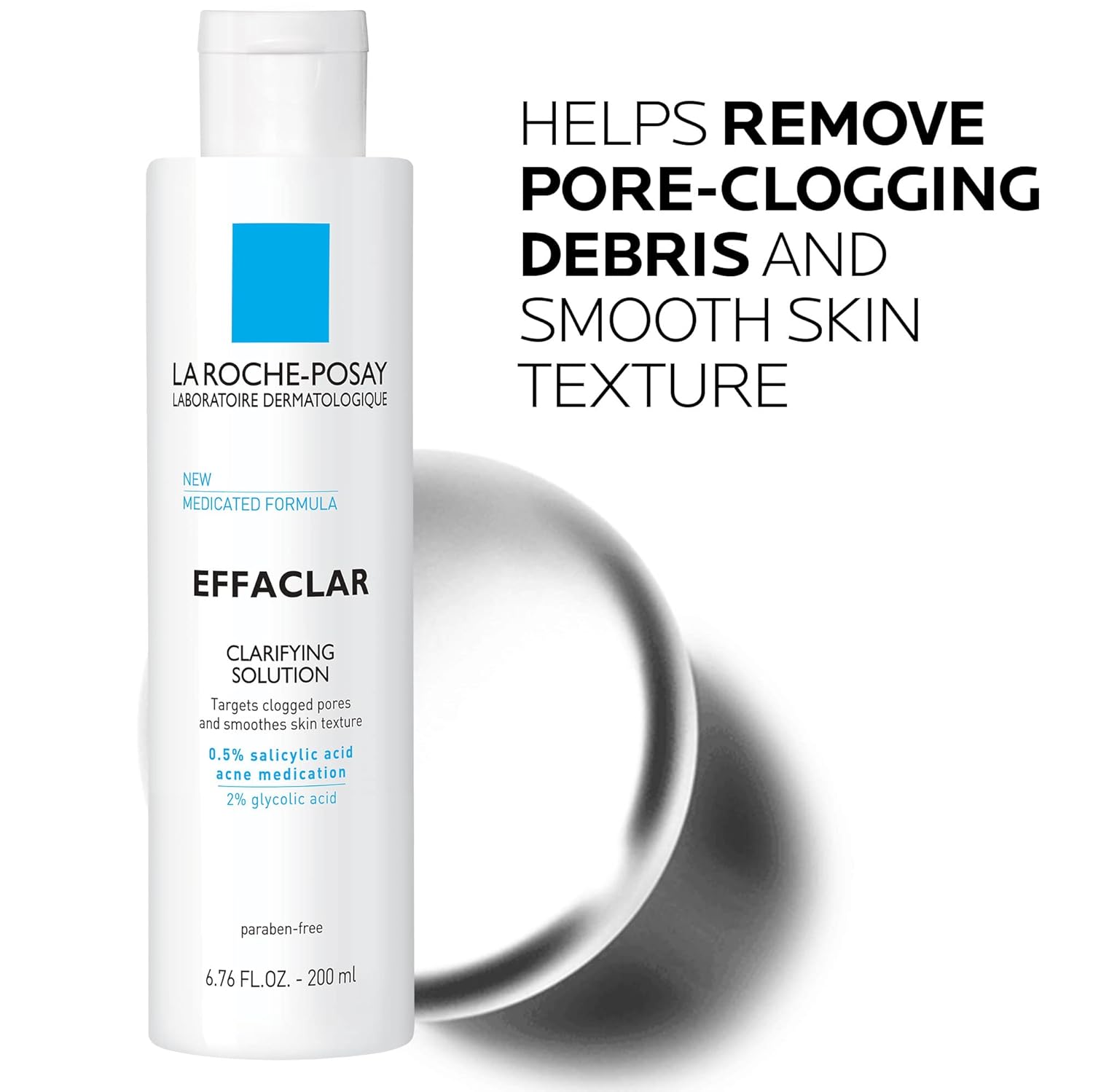 La Roche-Posay Effaclar Clarifying Solution Acne Toner with Salicylic Acid and Glycolic Acid, Pore Refining Oily Skin Toner, Gentle Exfoliant to Unclog Pores and Remove Dead Skin Cells : Beauty & Personal Care