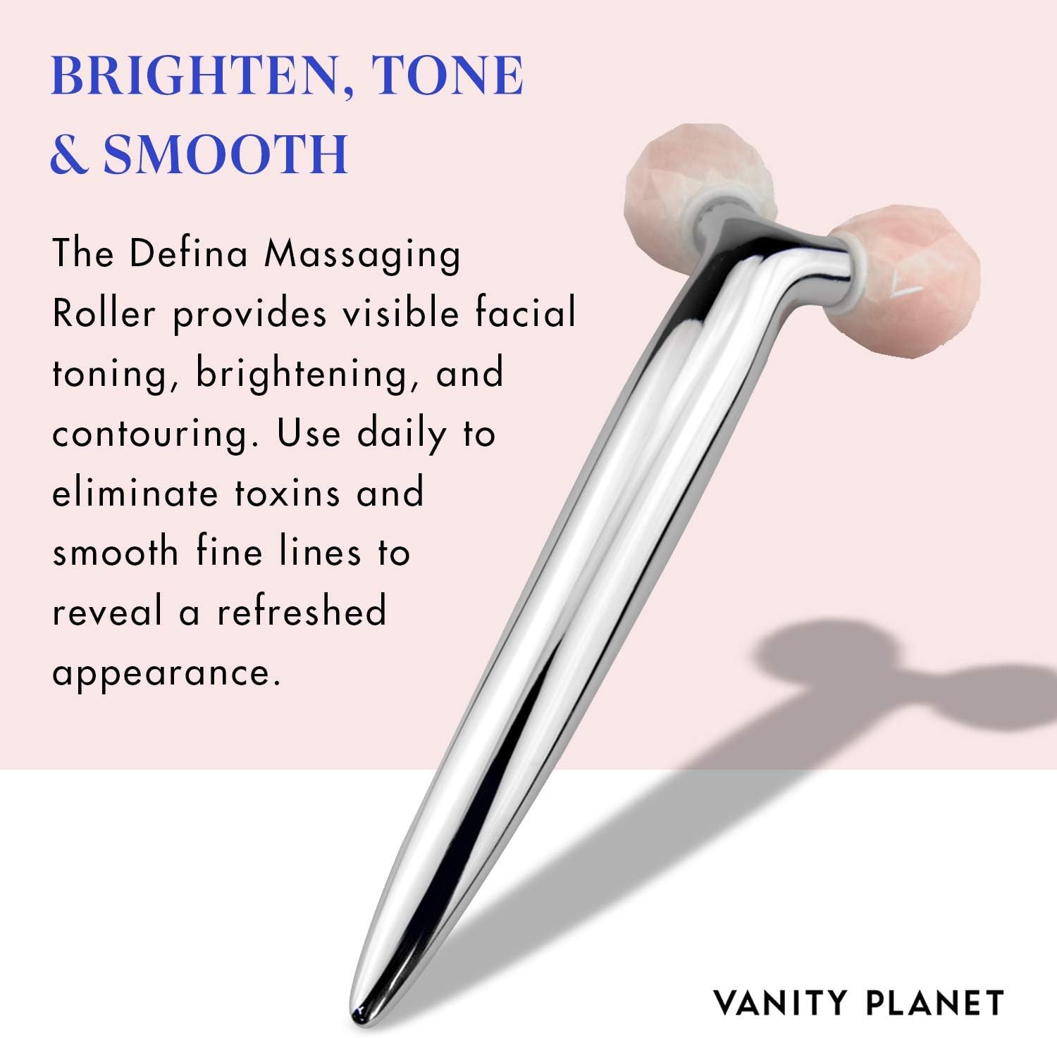 Vanity Planet Defina Contour And Define Massaging Roller - Facial Roller Helps Stimulates Blood Flow And Helps Reduce Fine Lines - Unique V-Shaped Design For Cooling Precision : Beauty & Personal Care