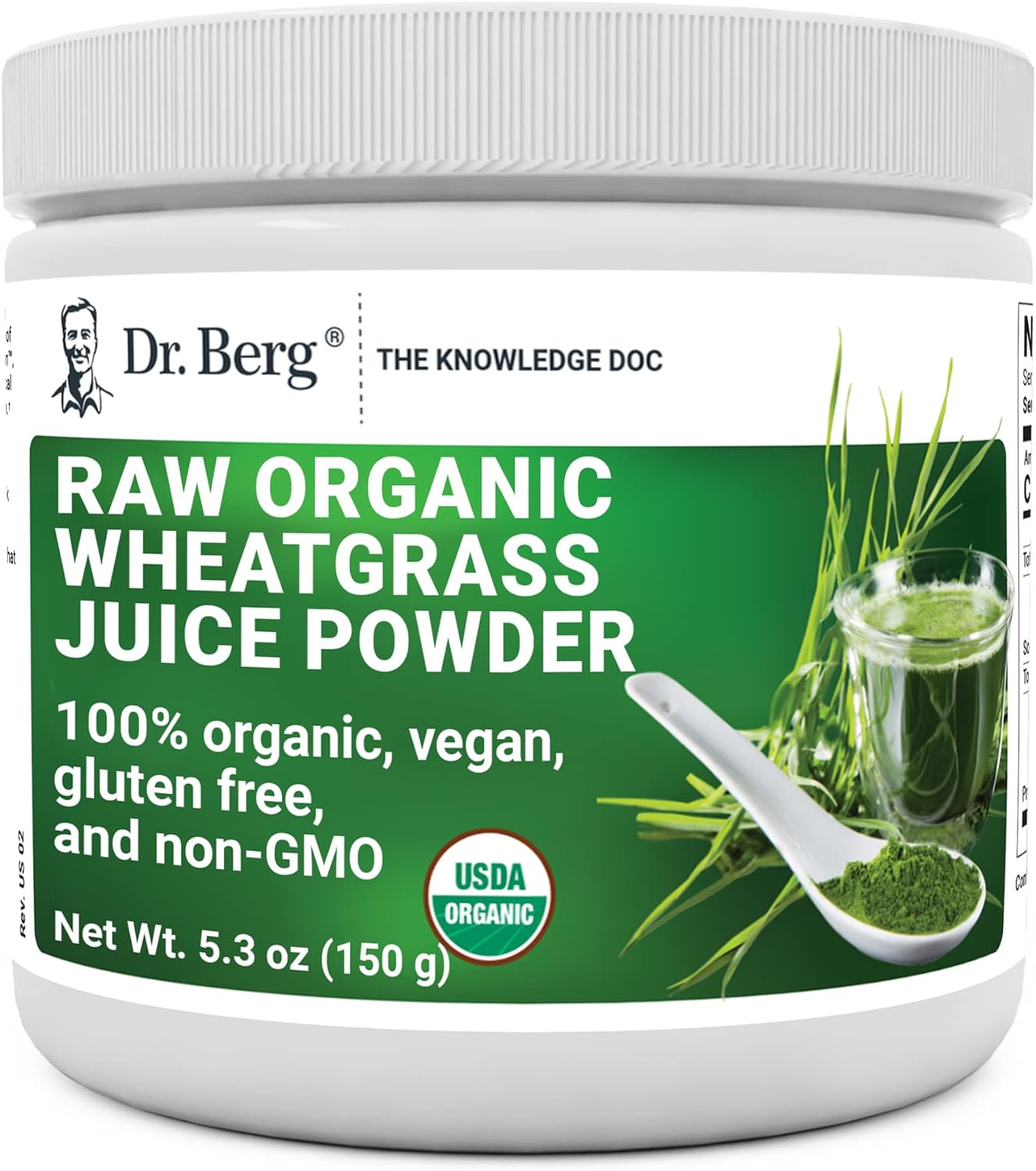 Dr. Berg'S Wheatgrass Superfood Powder - Raw Juice Organic Ultra-Concentrated Rich In Vitamins And Nutrients - Chlorophyll And Trace Minerals - 60 Servings - Gluten-Free Non-Gmo - 5.3 Oz (1 Pack)