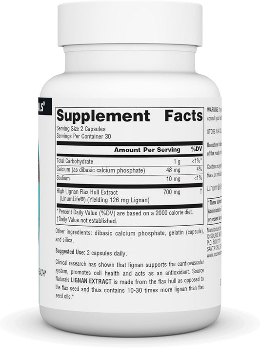 Source Naturals Lignan Extract 63 Mg Capsule, 60 Count