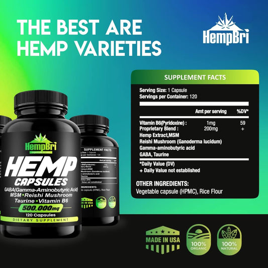 Hemp Oil Extract Capsules for Joint Support Your Health Sleep Supplement Pill Tablets Immune Natural Seed Oils Powder (Pack of 1)