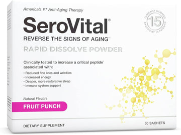 Serovital Renewal Complex - Anti-Aging Supplement For Women - Increase A Critical Peptide Associated With Stimulating Collagen Production, Skin Benefits, Energy And Sleep | 30 Count Fruit Punch