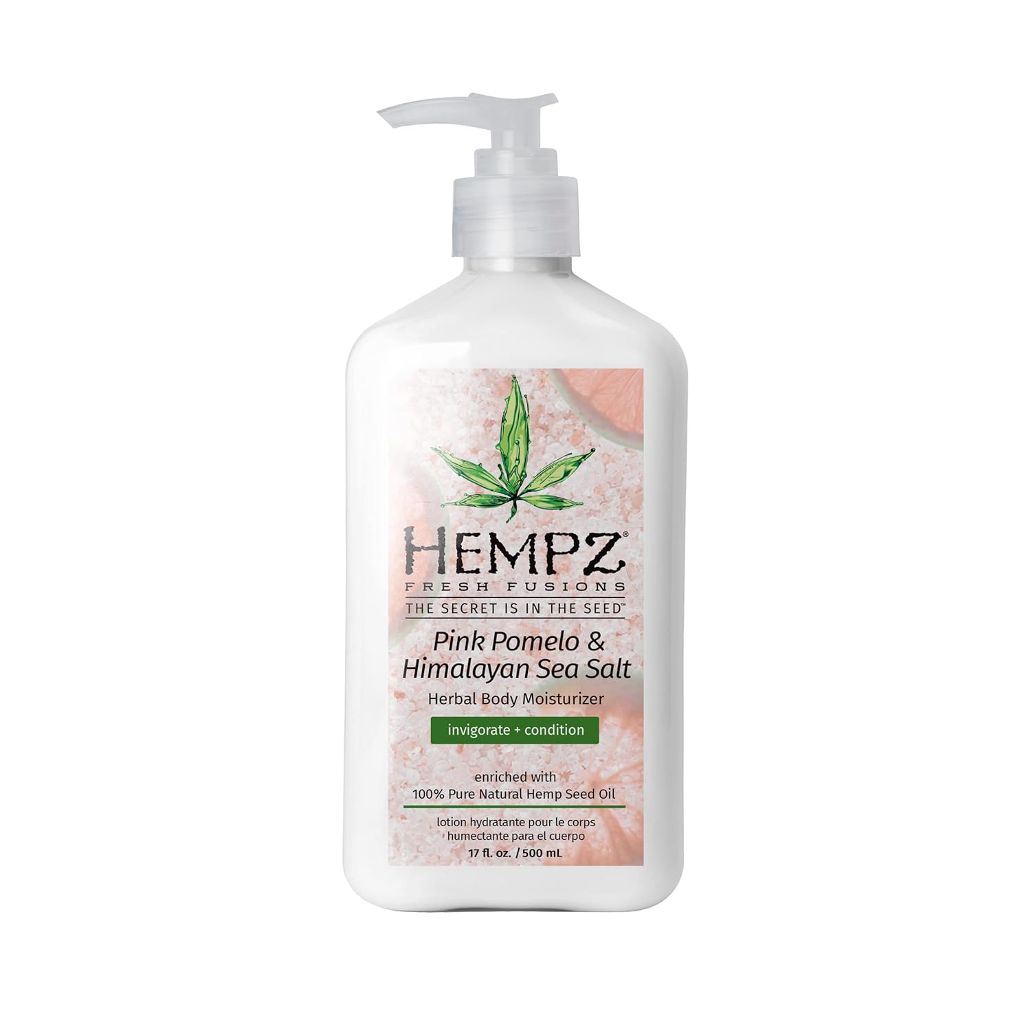 Hempz Fresh Fusions Pink Pomelo & Himalayan Sea Salt Herbal Body Moisturizer 17 Oz