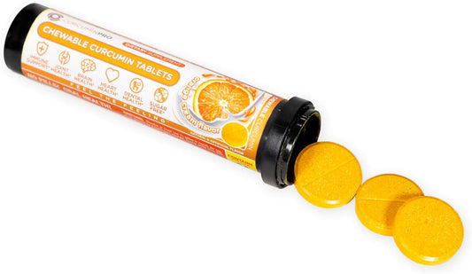 curcuminpro Chewable Tablets | BioSoluble Organic Turmeric Curcumin | Sugar-Free | Joint & Muscle Support | 18 Count | Orange Cream Flavor