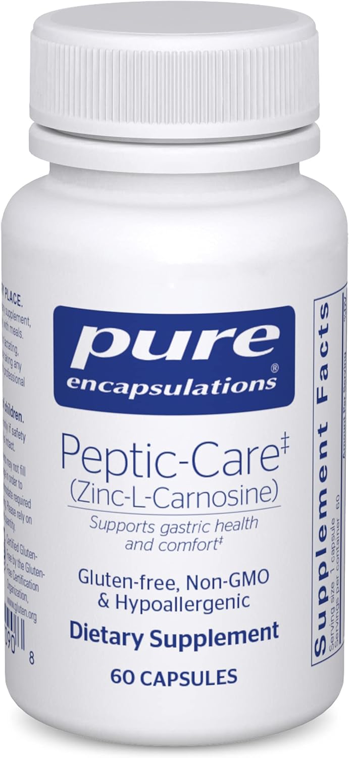 Pure Encapsulations Peptic-Care - Zinc-L-Carnosine - Gut Health & Antioxidant Supplement - Supports Gastric Health* - Vegan & Gluten-Free - 60 Capsules