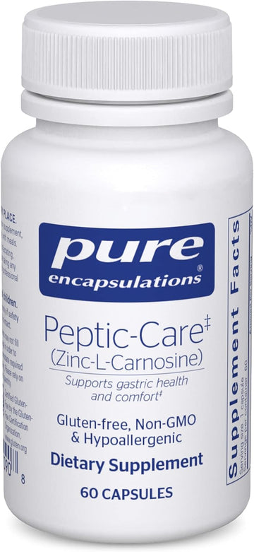Pure Encapsulations Peptic-Care - Zinc-L-Carnosine - Gut Health & Antioxidant Supplement - Supports Gastric Health* - Vegan & Gluten-Free - 60 Capsules