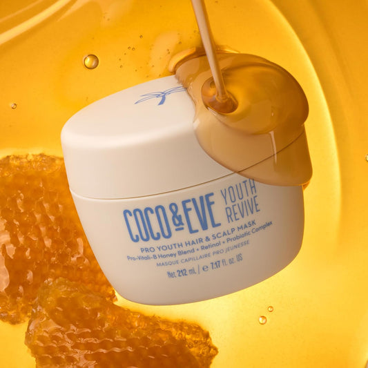 Coco & Eve Pro Youth Hair & Scalp Mask. Anti-Aging Hair Mask For Strength, Shine, Volume. Regulate Dandruff For A Healthy Scalp. With Honey, Retinol, Probiotics For Youthful And Hydrated Hair (212 Ml)