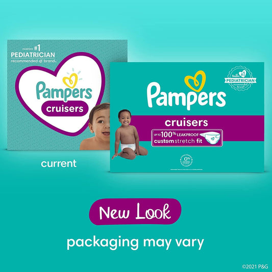 Pampers Cruisers Diapers - Size 6, One Month Supply (108 Count), Disposable Active Baby Diapers With Custom Stretch