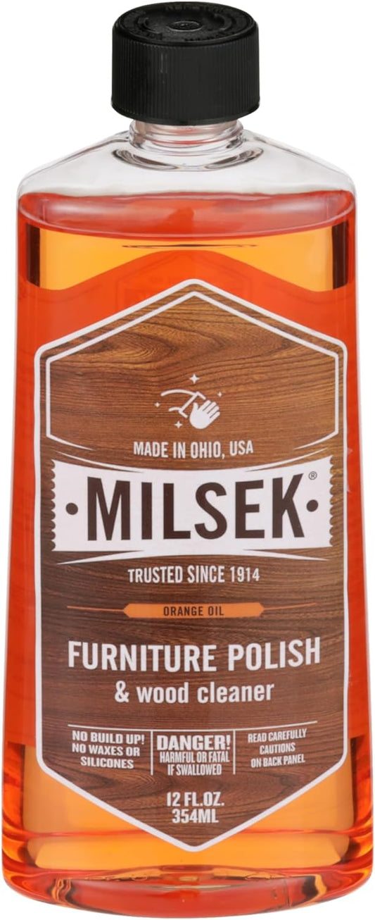 Milsek Furniture Polish and Cleaner (Orange Oil Furniture Polish), 12-Ounce Furniture Oil