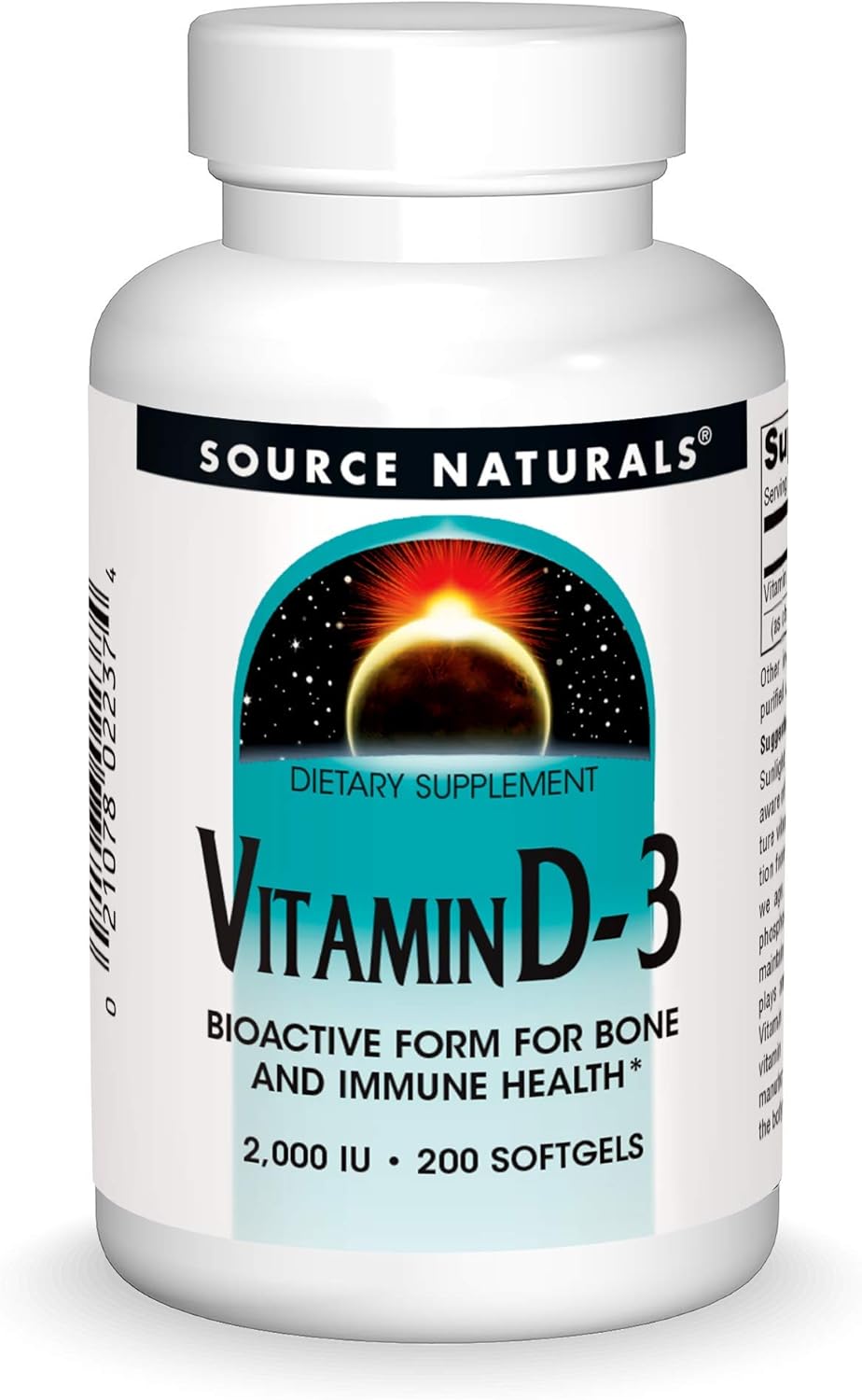 Source Naturals Vitamin D-3 2000 Iu Supports Bone & Immune Health - 200 Softgels