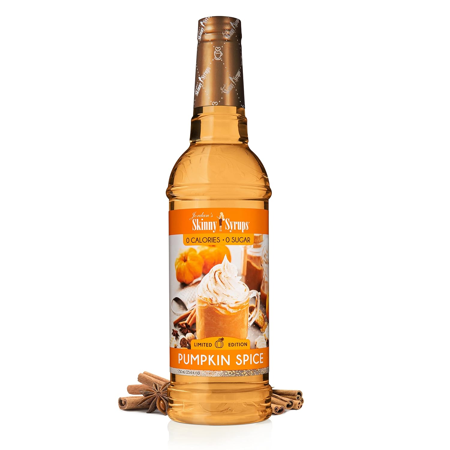 Jordan'S Skinny Syrups Sugar Free Coffee Syrup, Pumpkin Spice Flavor Drink Mix, Zero Calorie Flavoring For Chai Latte, Protein Shake, Food & More, Gluten Free, Keto Friendly, 25.4 Fl Oz, 1 Pack