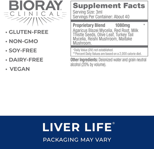 Bioray Clinical Liver Life - 4 Fl Oz - Strengthens Liver Structure & Function - Non-Gmo, Vegetarian, Gluten Free