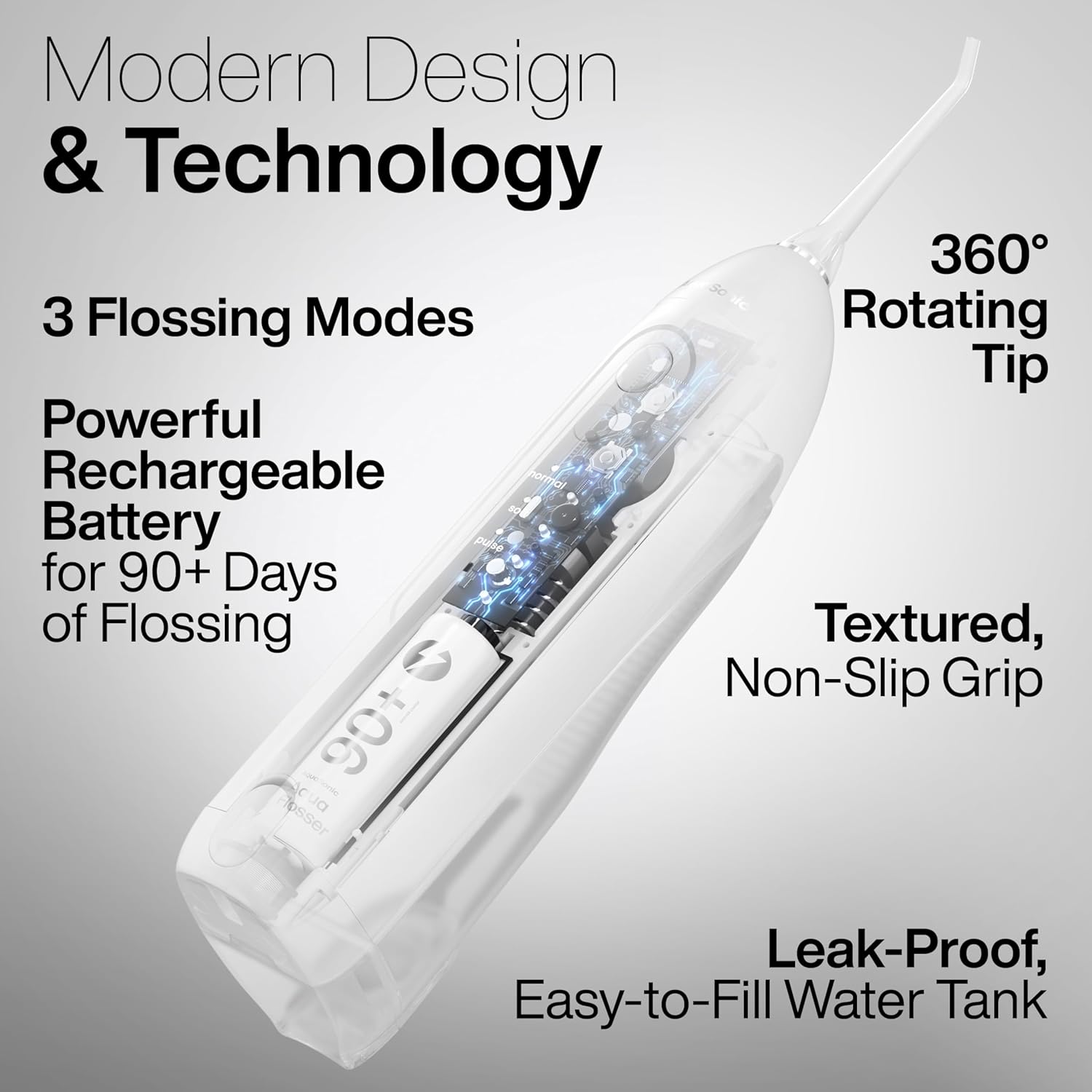 Aquasonic Icon Water Flosser For Teeth – Cordless Rechargeable Oral Irrigator – Waterproof, Portable Dental Cleaning With Jet Tip – Braces Home Travel - Pearl : Health & Household