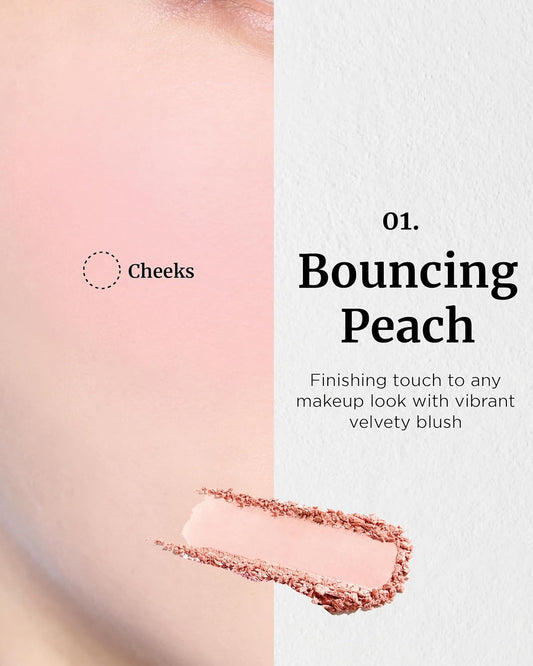 Valentines Day Gifts Vdl Cheekstain Pastel Blush For Cheeks (Bouncing Peach, 0.2Oz) - Lightweight, Velvet Powder Formula - Seamless, Long-Lasting, Natural-Looking Glow | Korean Makeup